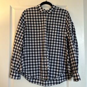 Gauzy blue and white check blouse